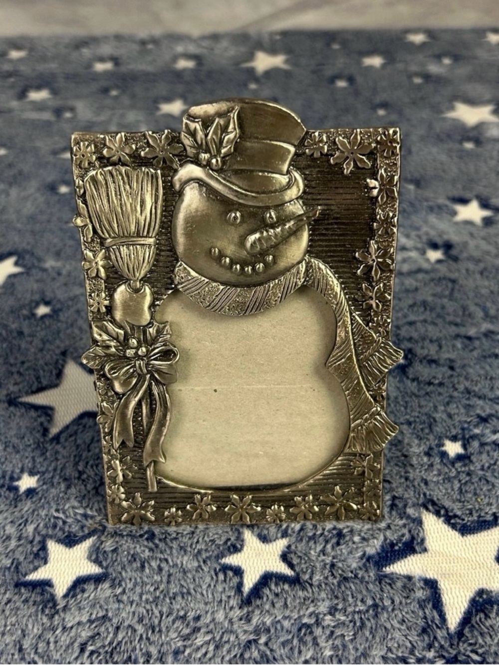 Silver Snowman Photo Frame